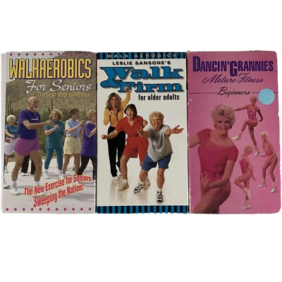 Seniors VHS Bundle Lot of 3 Dancin' Grannies Mature Fitness Beginners Walk Firm - Image 1 of 4