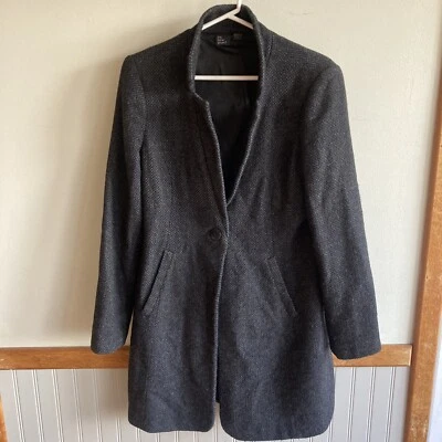 The Fisher Project Eileen Fisher Size Medium Grey Black Tweed Baby Alpaca Coat - Image 1 of 4