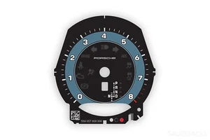 Porsche 911 991.2 Gauge Face Tachometer PDK Black with Blue Solid Accent Ring - Picture 1 of 3