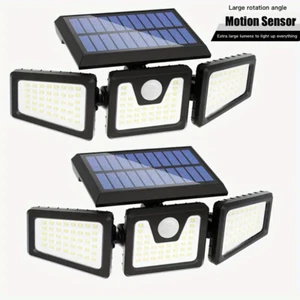 2 Pack LED Motion Sensor Solar Lights ,Outdoor IP65 Waterproof Security Lamp - Picture 1 of 8