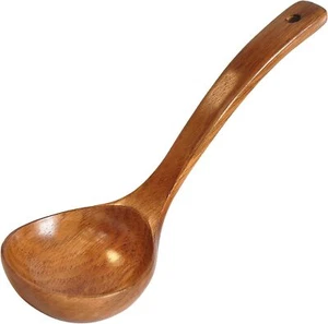 Handmade Wooden 10.5"Ladle, Long Handle Utensils for Soup for Kitchen Cookwares - Picture 1 of 3