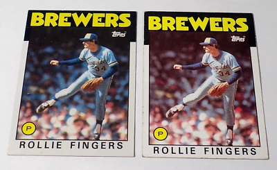 (2) 1986 Topps #185 ROLLIE FINGERS Baseball Cards MILWAUKEE BREWERS - Image 1 of 2