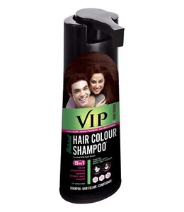 CHAMPÚ COLOR CABELLO VIP 180 ml marrón oscuro para hombre y mujer | Alternativo al tinte para cabello - Imagen 1 de 4