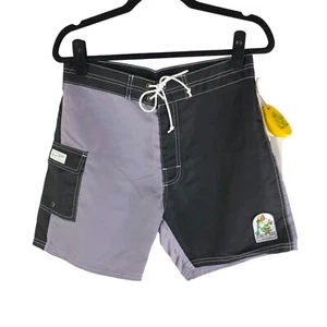Katin Mens Waterman Trunk Surf Board Shorts Nylon Purple Black 34 - Picture 1 of 3