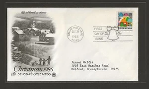 1986 US 22c Christmas FDC Snow Hill MD Artmaster Cover Scott #2245 - Picture 1 of 2