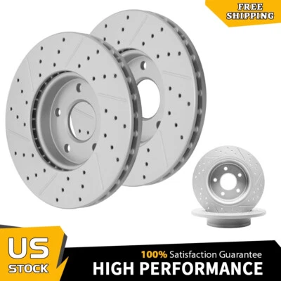 Rotores de freno de disco perforados delanteros y traseros para Ford C-Max 2013 2014 2015 2016 - 2018 Foto 1 de 4