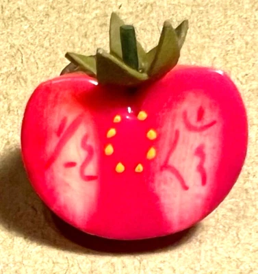 Fabulous Weeber Like TOMATO or APPLE Chunky Celluloid Button HP Detail 7/8” Stem - Image 1 of 4