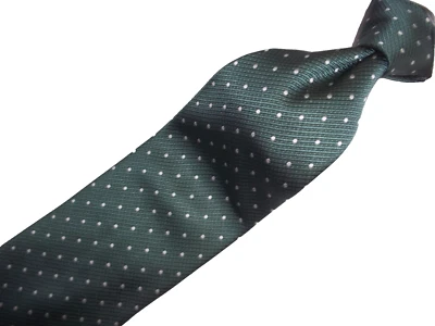 Henry Jacobson Jade Green Polka Dots Woven Silk Tie L58" x 4"W - Image 1 of 4