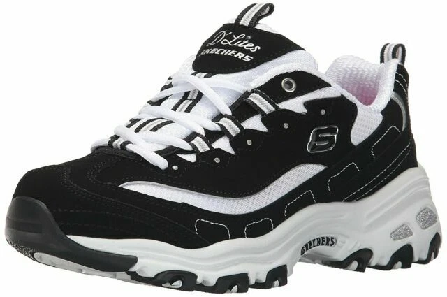 Skechers D'Lites Biggest Fan Woman Shoes - Black - 8.5 Size
