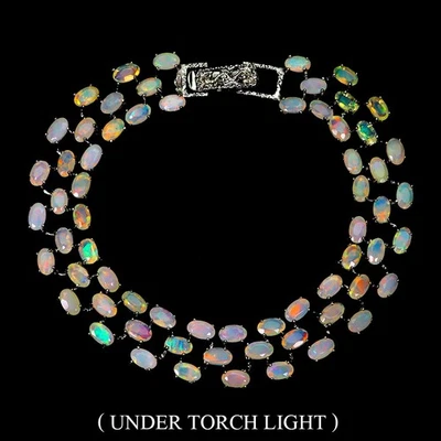 Pulseira de prata esterlina Black Friday oval opala fogo 5x3mm joia natural 7 polegadas - Imagem 1 de 4