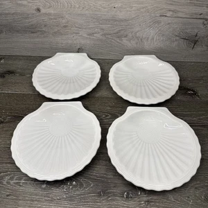 Fiesta Ware Sea Shell Dish Decorative Plate White Fiesta USA 8.25”~Set Of 4 - Picture 1 of 8