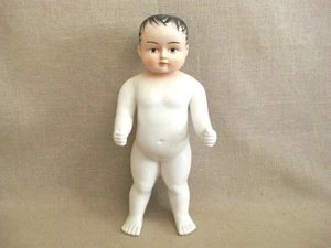 Statuina bambino maschio vintage, bambola ragazzo in ceramica Giappone in piedi - Foto 1 di 9