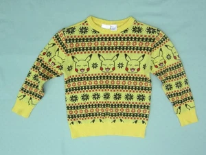 Child's Pokemon Pikachu Yellow Holidays Pullover Sweater Size XS - Picture 1 of 3