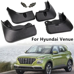 Mudguard Flaps Front Rear Simple Design Black For Hyundai Venue Splash - Picture 1 of 12