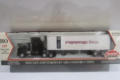 HO Scale Model Power 17004 LH Tractor w/ STD Box Trailer Preferred Pool - Image 1 of 2