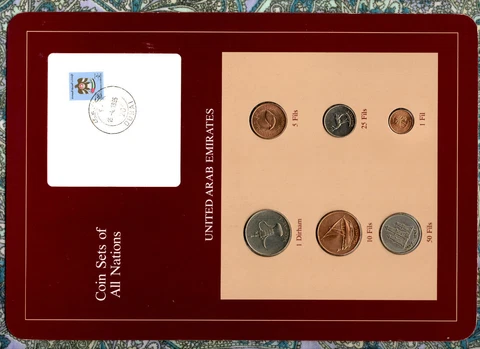 Coin Sets of All Nations UAE United Arab Emirates UNC 1973-1984 15-4-1985 Cover