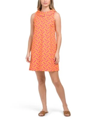 Trina Turk womens Leko Short Mini Dress size XS Orange Pink Boat Neck Knit $198 - Image 1 of 4