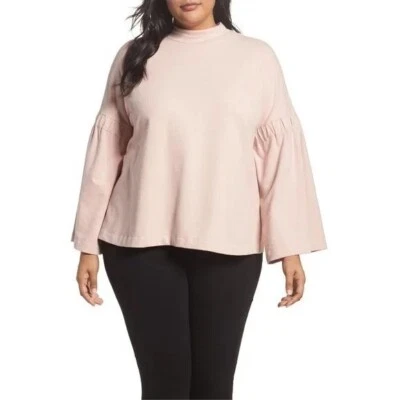 Blusa feminina nova com etiquetas plus size 1X Nordstrom Two por Vince Camuto blush manga sino NOVA - Imagem 1 de 4