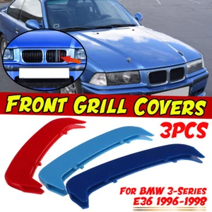3 Color For BMW E36 3 Series 1996-1998 Front Kidney Grille Clip on Trim Cover - Picture 1 of 8