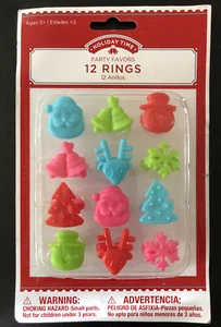 12 Weihnachten Urlaub Symbole Cupcake Ringe Kuchen Topper Dekorationen Party Gefälligkeiten  - Bild 1 von 2