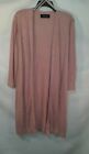 Black Label by Evan Picone Woman's Blush Pink Open Front Cardigan Sweater Size M