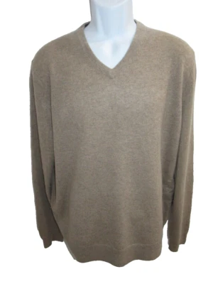 Jos A Bank Reserve 100% Cashmere Beige V-neck Sweater Men's L - Image 1 of 4
