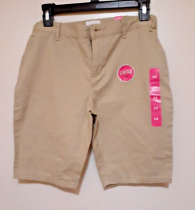 Children’s Place Kids School Uniform Tan Shorts  Stretch Size 14