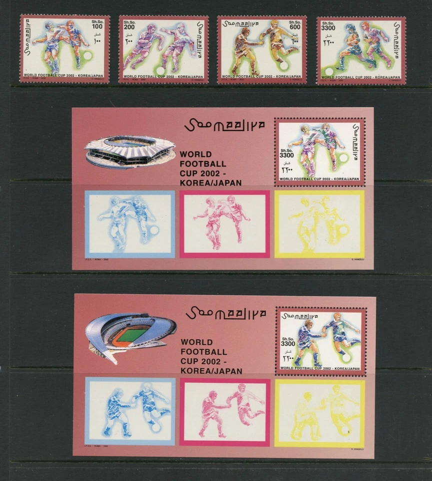 G196 Somalie 2002 Ensemble De Football Soccer & Feuilles MNH - Photo 1/1