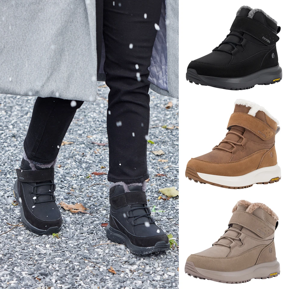 FitVille Damen Winterstiefel Weit Winterschuhe Wasserdicht Warm Schneestiefel