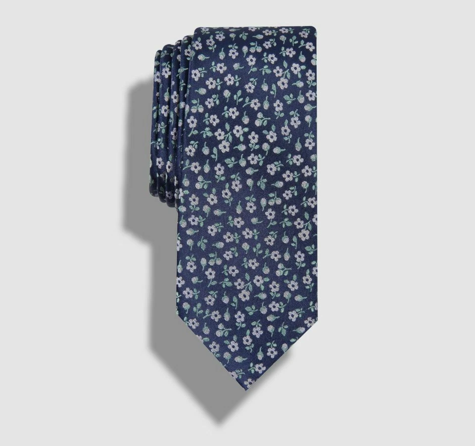 $55 Bar III Para hombres Azul Floral Algodón Corbata Clásica Ajustada Corbata 60 X 2.5 Foto 1 de 1