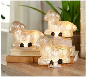 3er Set beleuchtete Milchglas Lämmer aus Quecksilber von Valerie - Bild 1 von 3