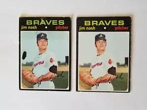 JIM NASH 1971 TOPPS BASEBALL CARD #306 BLOB VARIATION BOTH CARDS ATLANTA BRAVES - Picture 1 of 2