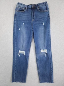 Risen Ankle Jeans Damen Größe 31 Raw Hem High Rise Distressed Relaxed Fit Skinny - Bild 1 von 14