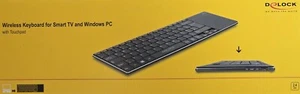 Delock Funk Tastatur 2.4GHz für Smart TV und Windows PCs mit Touchpad 6 mm flach - Afbeelding 1 van 1