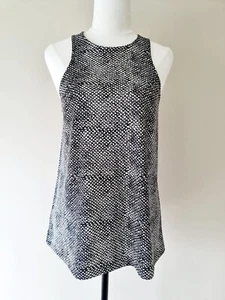 COUNTRY ROAD Black & White Sleeveless Stretch Camisole Top SIZE XS 6 8 blouse - Foto 1 di 5