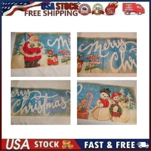 Large Vintage Style Merry Christmas Banner Porch/Yard Sign 9.5'X1.9' Ft - Picture 1 of 11