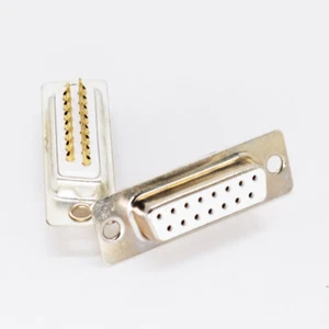 10pcs Gold Pin 15pin 2 Row D-Sub Female Socket Solder Chassis Connector RS232 - Picture 1 of 6