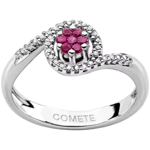 COMETE gioielli ANELLO DONNA ANB 1387 ORO BIANCO 18 carati con DIAMANTI e RUBINI - Foto 1 di 6