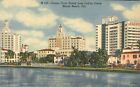 Ocean Front Hotels from Indian Creek  Miami Beach Florida 1933 Postcard