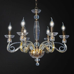 LAMPADARIO IN CRISTALLO ORIGINALE CONTEMPORANEO 6 LUCI DESIGN SWAROVSKY - Imagen 1 de 1