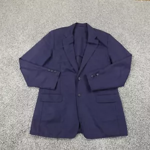 LL Bean Jacket Mens 42 Tall Blue Linen Blazer Canvas Field Chore Coat Barn Work - Picture 1 of 9