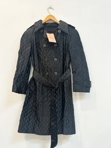 Gabardina para mujer Designer MIU MIU talla 10 42 IT negro satinado acolchado - Imagen 1 de 7