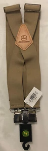 John Deere Suspenders Beige Khaki 2'' Logger Belt Adjustable Elastic 46'' X Back - Picture 1 of 5
