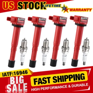 4x For Honda CR-V Civic Element Acura Ignition Coil Bobina UF311 & Spark Plugs - Picture 1 of 14