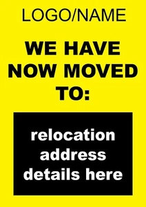 Bespoke Text We Have Moved Premises Address Business Shop Wall Poster Print - Picture 1 of 1