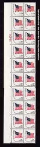 1978 Ft. McHENRY 15c flag Sc 1597 MNH plate strip of 20 LEFT selvage -Typical - Picture 1 of 1