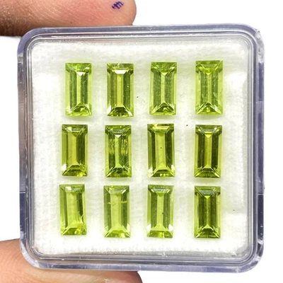 12 piezas piedras preciosas sueltas sin tratar peridoto natural 8x4 mm corte baguette calidad superior Foto 1 de 4