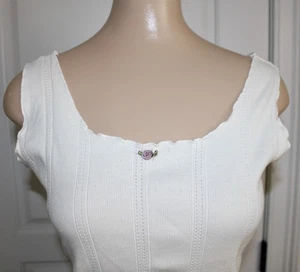 Carole Little Shabby Chic Boho Creme Ripp Top Gr. Medium - Bild 1 von 11
