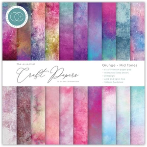 2er-Packung - Craft Consortium doppelseitige Papierunterlage 6 Zoll x 6 Zoll 20/Pkg - Grunge - mittlere Töne - Bild 1 von 9