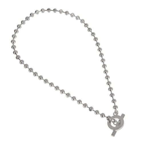 Collana Gucci in argento sterling con perline taglio diamante boule misura M 15"